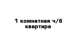 1 комнатная ч/б квартира